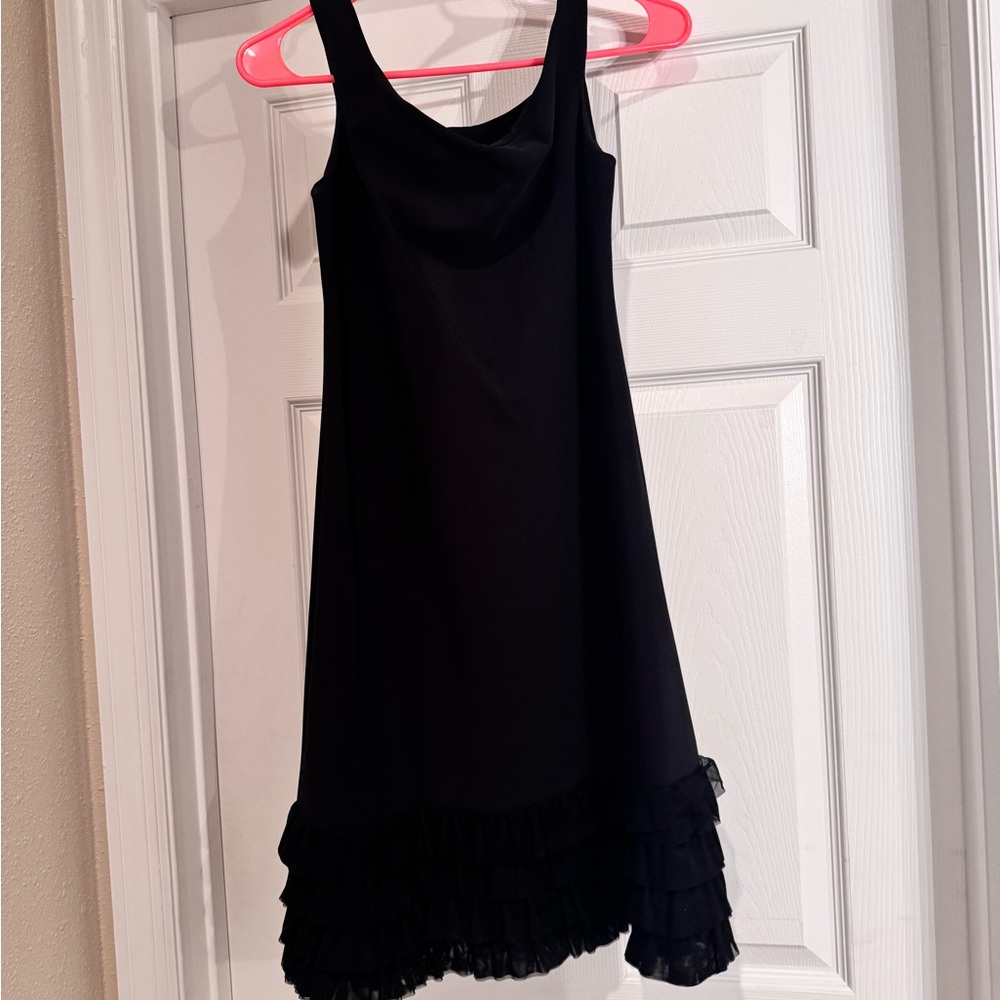 Chiara Boni Black Ruffled Slip Dress Cocktail